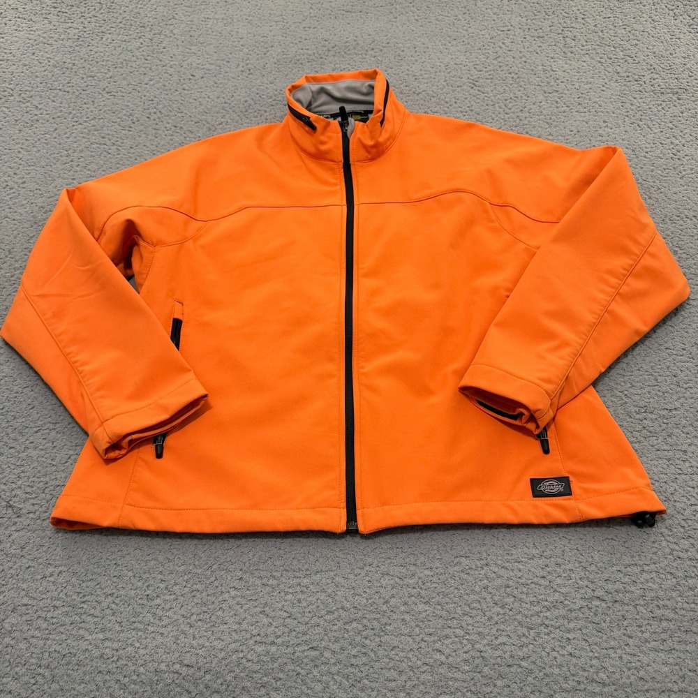 Dickies Performance System Softshell Jacket Orange Women XL Full Zip Fleece